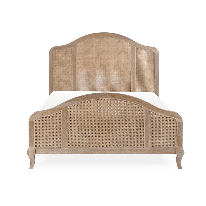 FLEUR RATTAN BED 135CM- LIGHT OAK