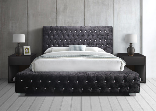 Birlea Grande Super King Bed Black Crushed Velvet