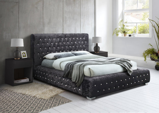 Birlea Grande Super King Bed Black Crushed Velvet
