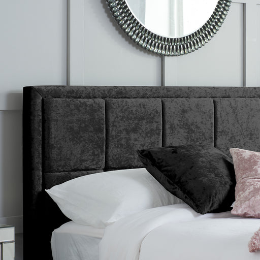 Birlea Hannover Small Double Bed Black Crushed Velvet