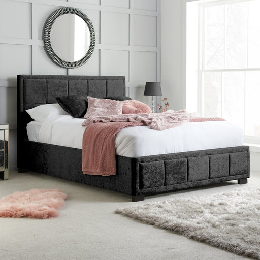 Birlea Hannover Small Double Bed Black Crushed Velvet