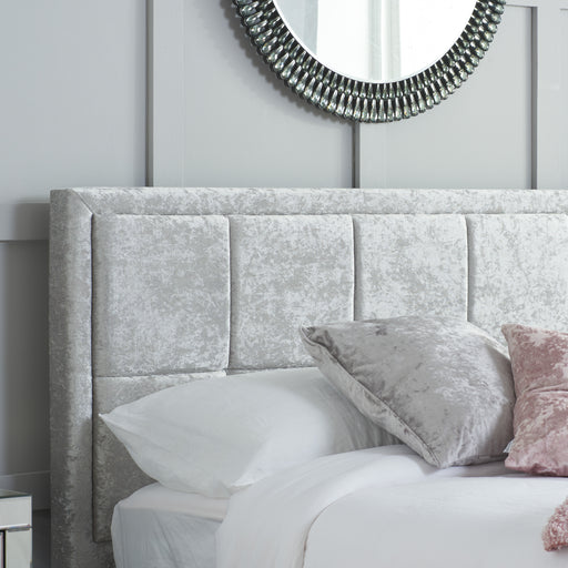 Birlea Hannover King Bed Steel Crushed Velvet