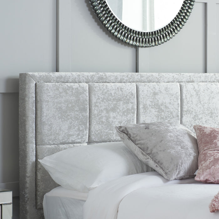 Birlea Hannover Small Double Bed Steel Crushed Velvet
