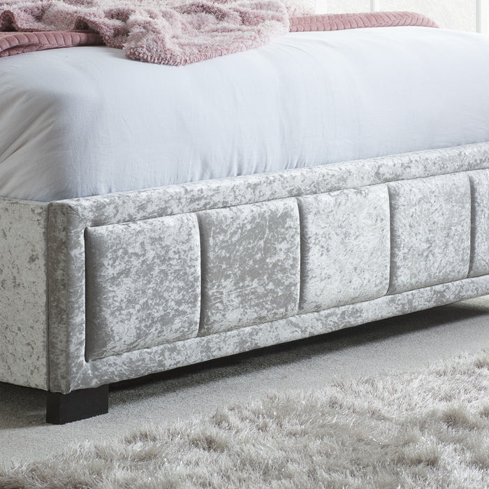 Birlea Hannover Small Double Bed Steel Crushed Velvet