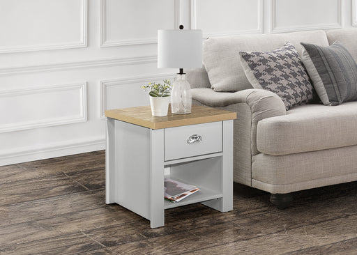 Birlea Highgate 1 Drawer Lamp Table Grey & Oak