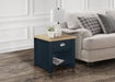 Birlea Highgate 1 Drawer Lamp Table Navy Blue & Oak