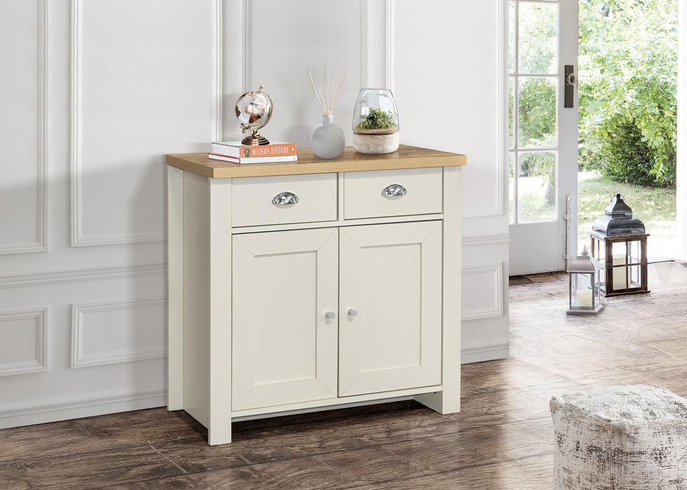 Birlea Highgate 2 Door 2 Drawer Sideboard Cream & Oak