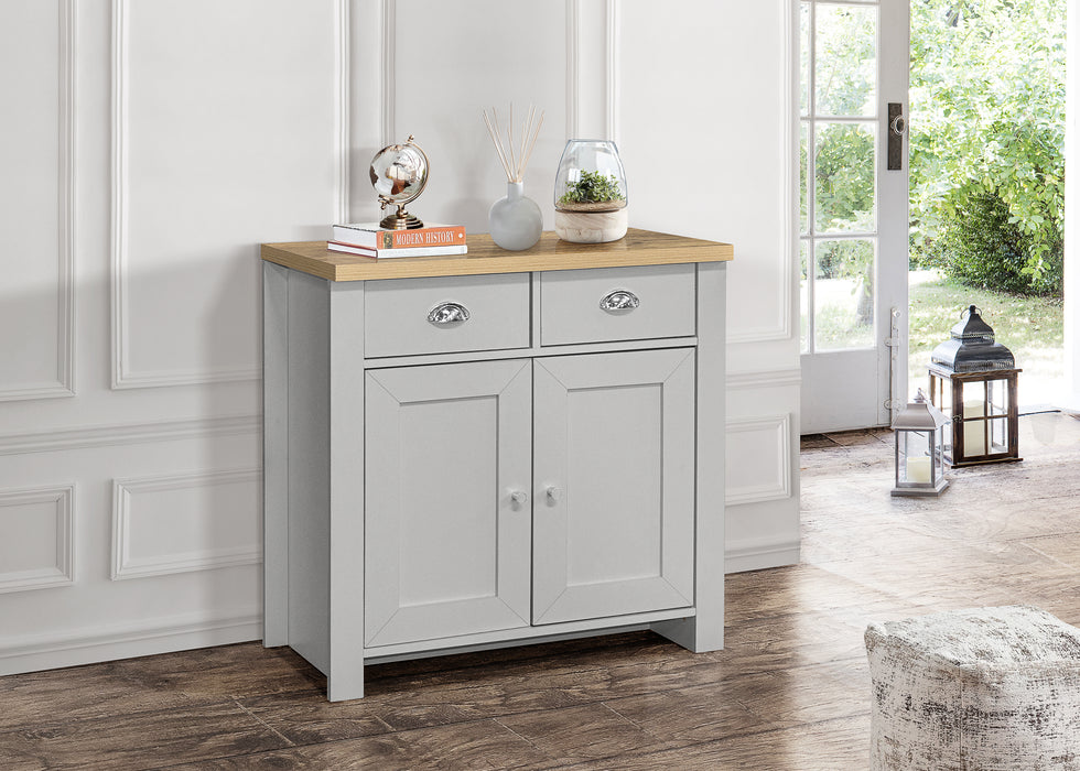 Birlea Highgate 2 Door 2 Drawer Sideboard Grey & Oak