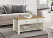 Birlea Highgate 2 Drawer Coffee Table Cream & Oak
