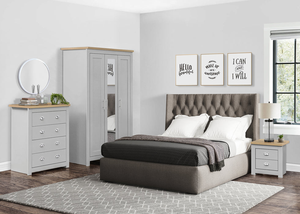 Birlea Highgate 3 Door Wardrobe With Mirror Grey & Oak