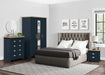 Birlea Highgate 3 Door Wardrobe With Mirror Navy Blue & Oak