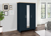 Birlea Highgate 3 Door Wardrobe With Mirror Navy Blue & Oak