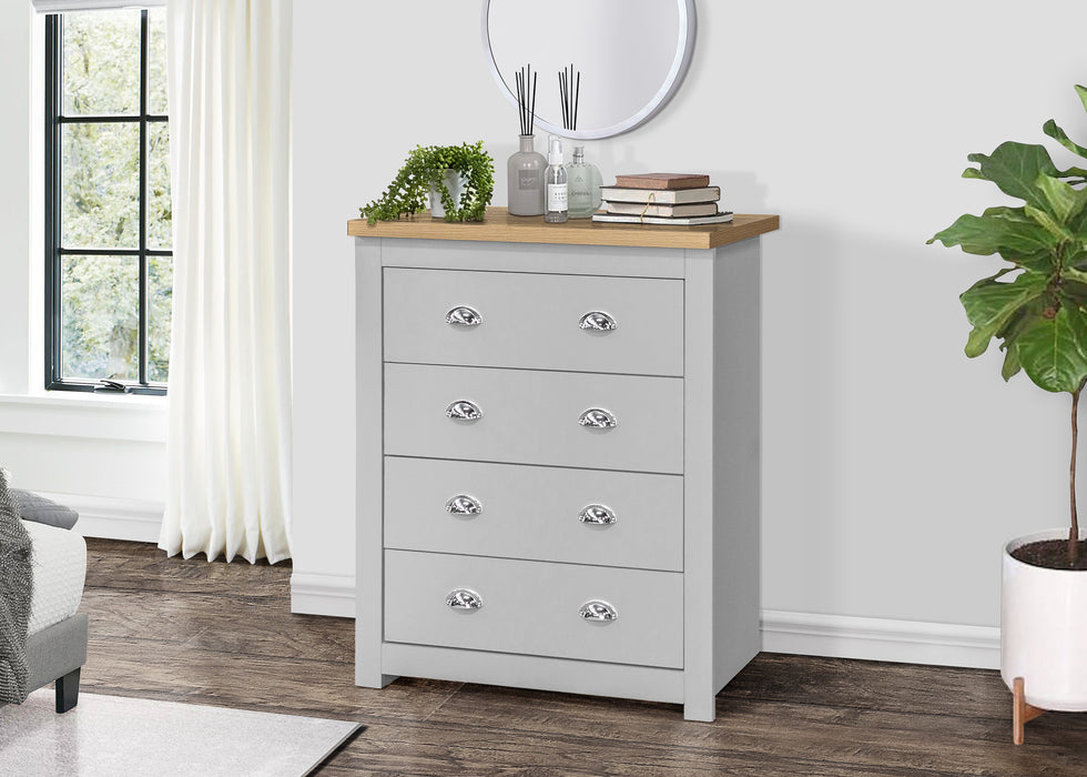 Birlea Highgate 4 Drawer Chest Grey & Oak
