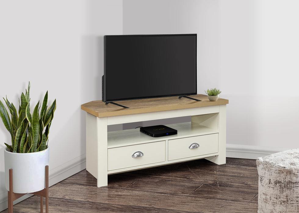 Birlea Highgate Corner TV Unit Cream & Oak