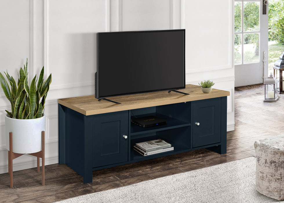 Birlea Highgate Large TV Unit Navy Blue & Oak