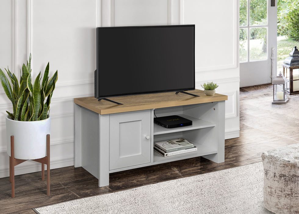 Birlea Highgate Small TV Unit Grey & Oak