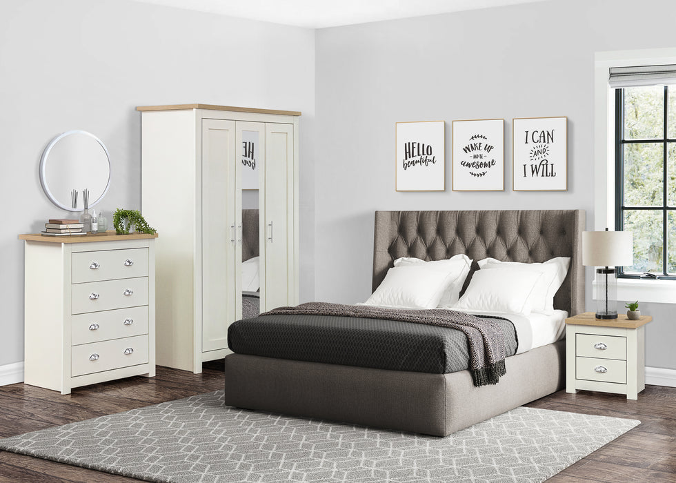 Birlea Highgate 3 Door Wardrobe With Mirror Cream & Oak