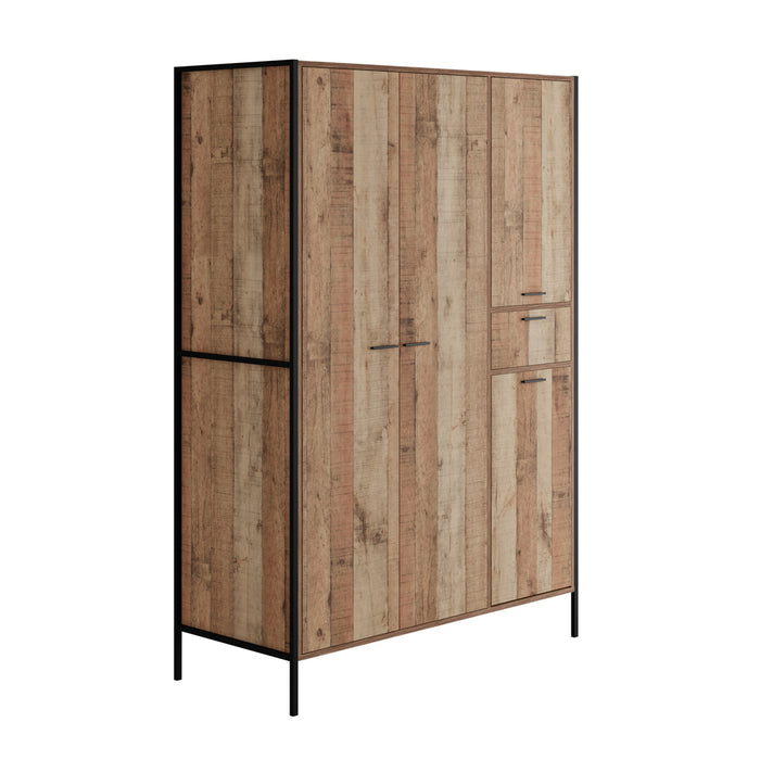 Hoxton Distressed Oak Effect Triple Wardrobe