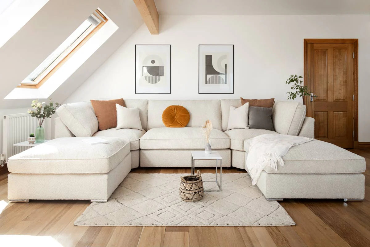 Inga Fullback Beige U Shape Corner Sofa