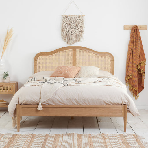 Birlea Leonie Rattan Bed Oak