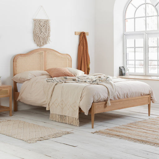 Birlea Leonie Rattan Bed Oak