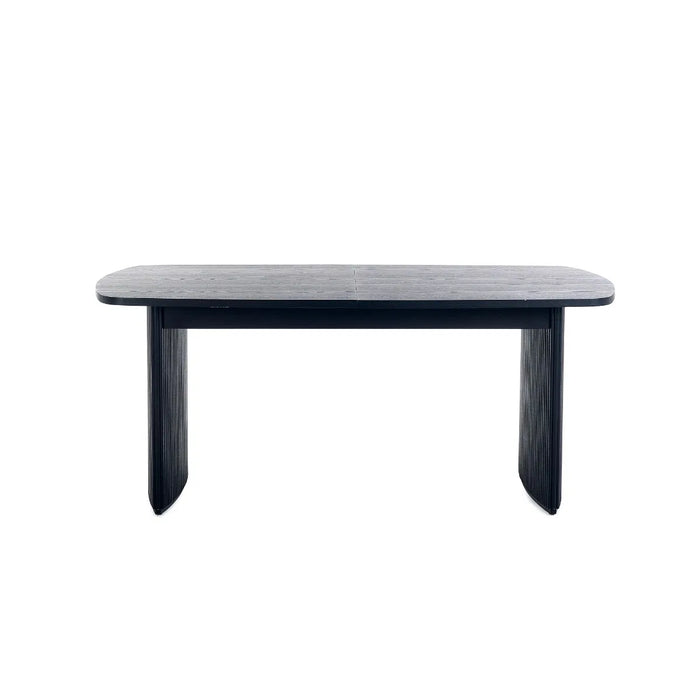 LOUIS BLACK FLUTED EXTENDING DINING TABLE