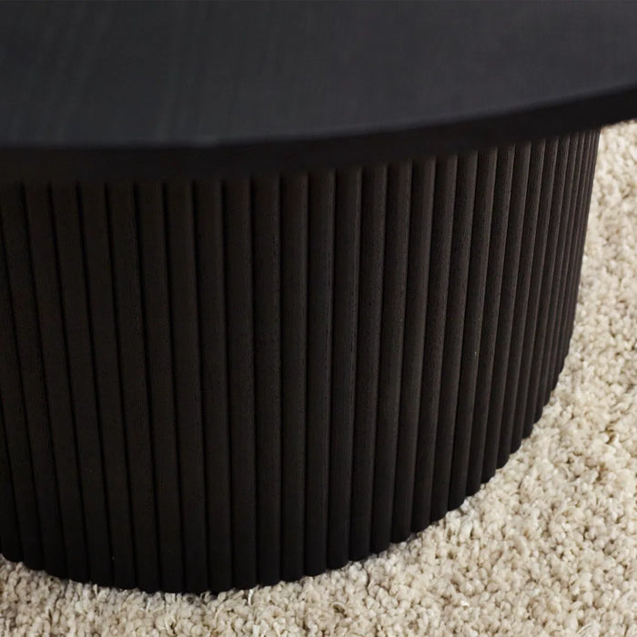 LOUIS BLACK FLUTED ROUND DINING TABLE