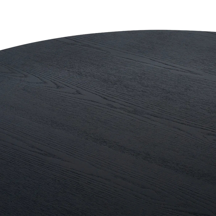 LOUIS BLACK FLUTED ROUND DINING TABLE