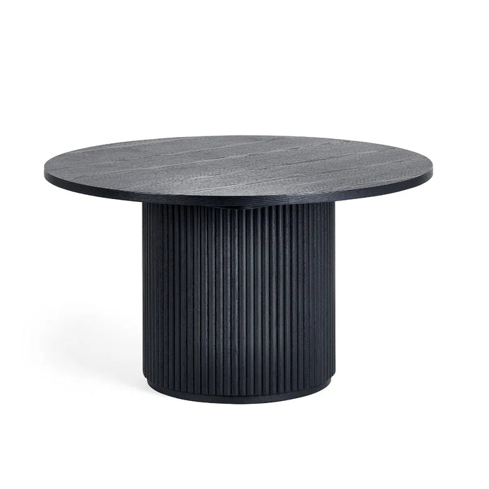 LOUIS BLACK FLUTED ROUND COFFEE TABLE