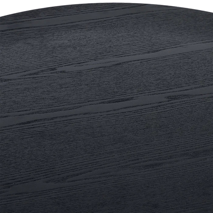 LOUIS BLACK FLUTED ROUND COFFEE TABLE
