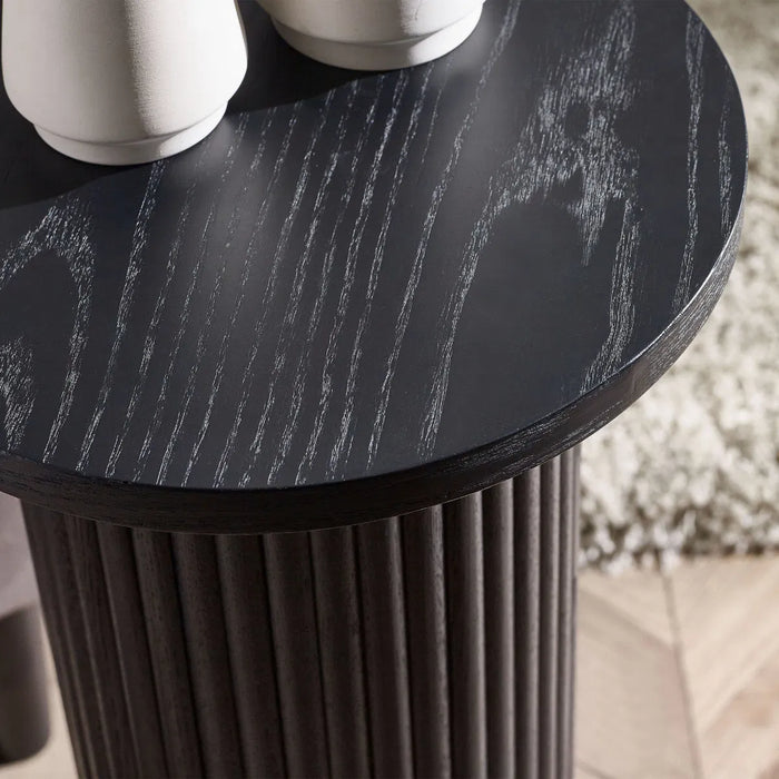 LOUIS BLACK FLUTED DRINKS TABLE