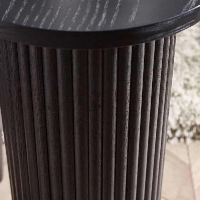 LOUIS BLACK FLUTED DRINKS TABLE