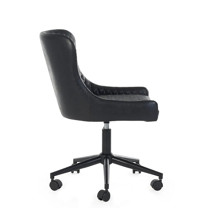 LUXE OFFICE CHAIR IN BLACK FAUX LEATHER