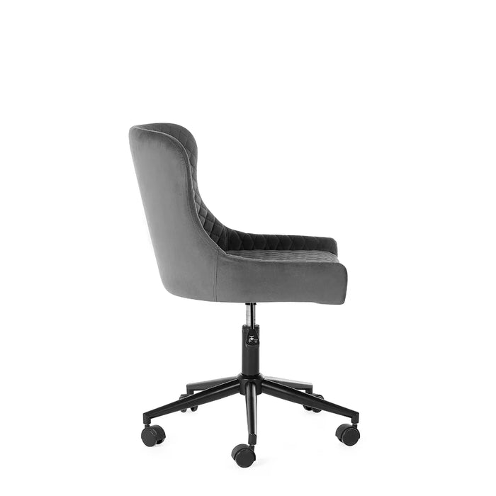 LUXE OFFICE CHAIR IN GREY VELVET