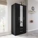 Birlea Lynx 3 Door 2 Drawer Wardrobe With Mirror Black