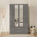 Birlea Lynx 4 Door 2 Drawer Wardrobe With Mirror Grey