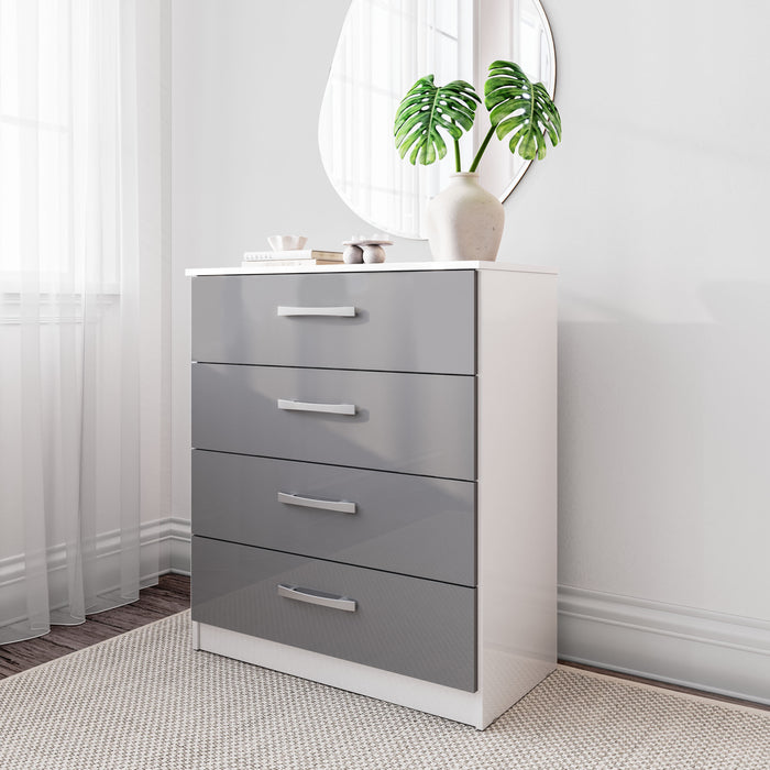 Birlea Lynx 4 Drawer Chest White & Grey