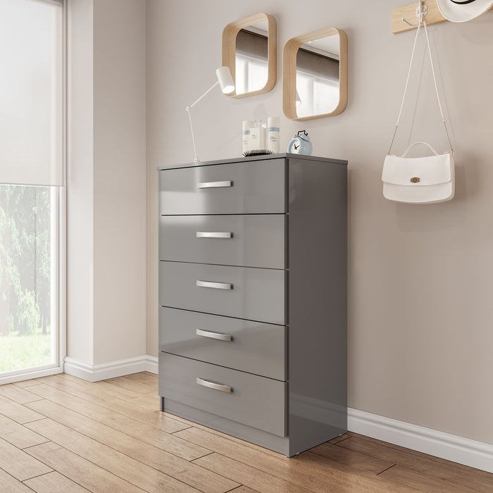 Birlea Lynx 5 Drawer Chest Grey