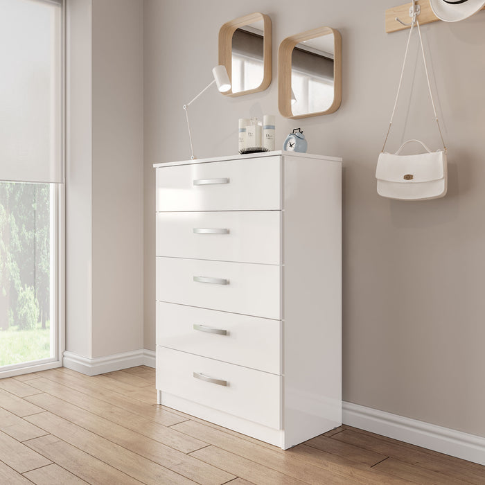 Birlea Lynx 5 Drawer Chest White
