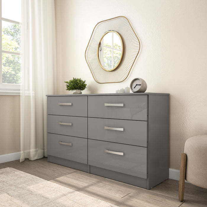 Birlea Lynx 6 Drawer Chest Grey