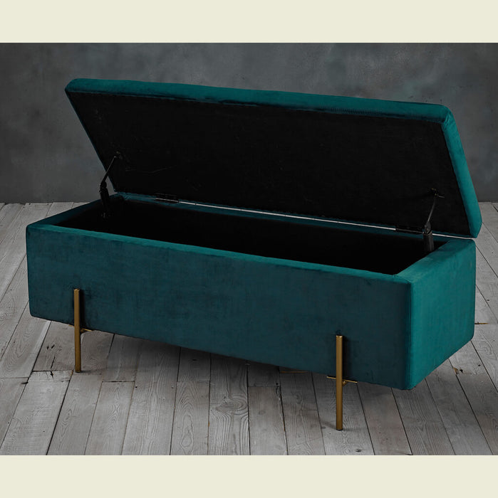 Lola Storage Ottoman Teal