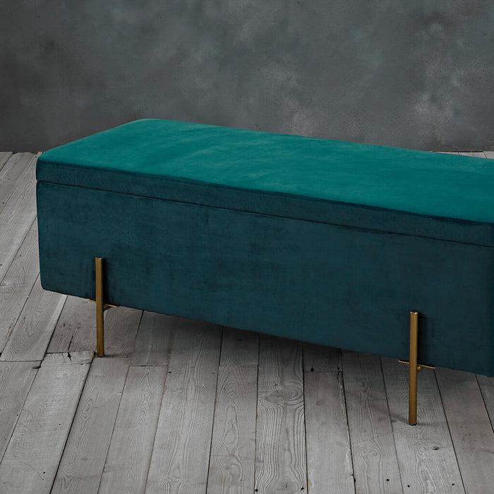 Lola Storage Ottoman Teal