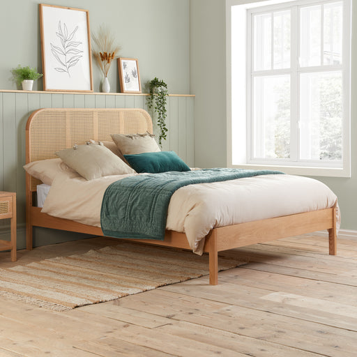 Birlea Margot Double Rattan Bed Oak