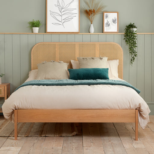 Birlea Margot Double Rattan Bed Oak
