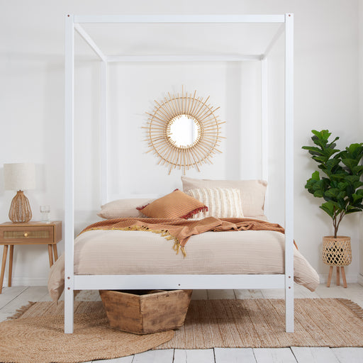 Birlea Mercia Four Poster King Bed White