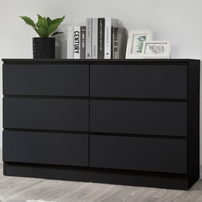 Birlea Oslo 6 Drawer Chest Black