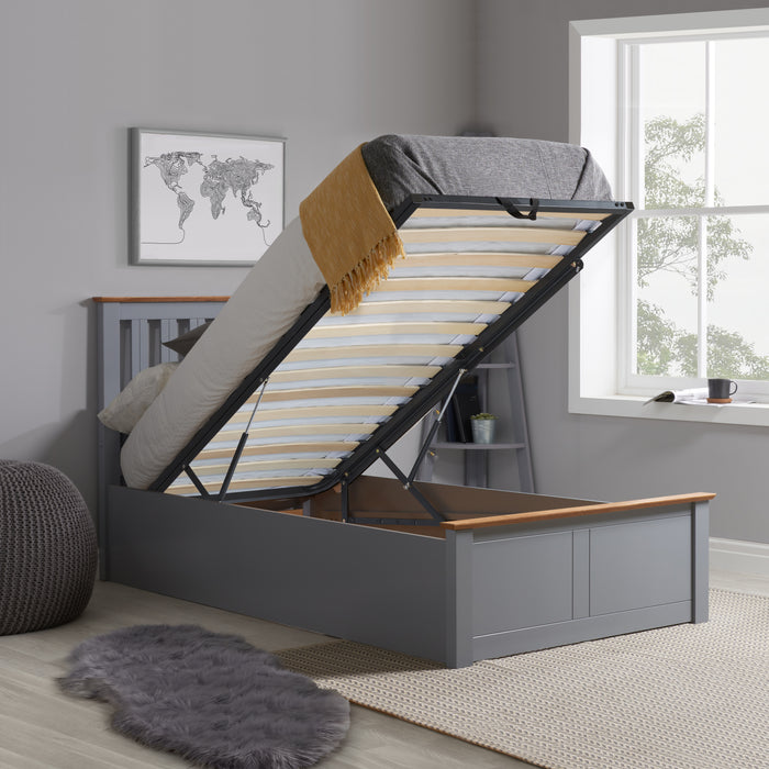 Birlea Phoenix Single Ottoman Bed Stone Grey
