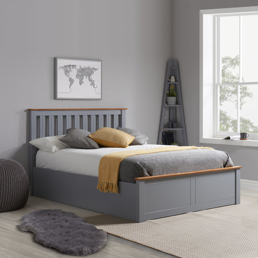 Birlea Phoenix Small Double Ottoman Bed Stone Grey