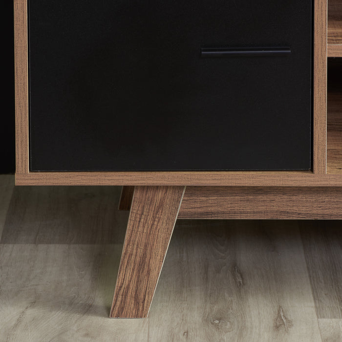 Birlea Shard TV Unit Walnut & Black