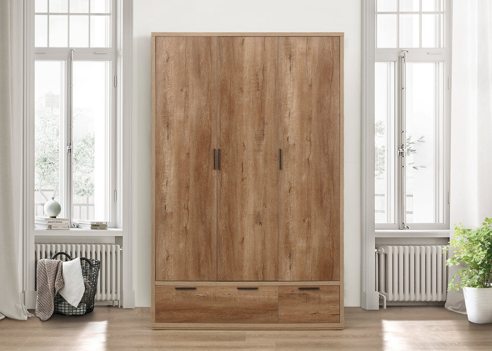 Birlea Stockwell 3 Door 2 Drawer Wardrobe